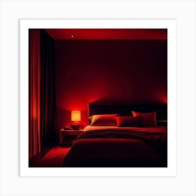 Red Bedroom Art Print