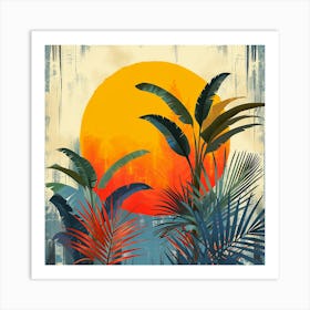 Tropical Sunset Canvas Print Art Print