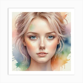 Girl With Blue Eyes 9 Art Print