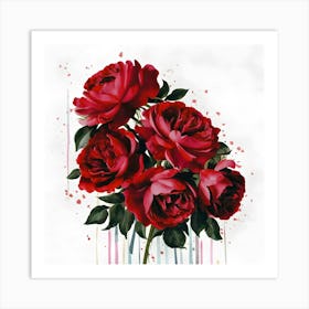 Red Roses Canvas Print Art Print