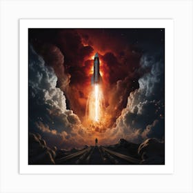 Rocket High 4k Definition Art Print