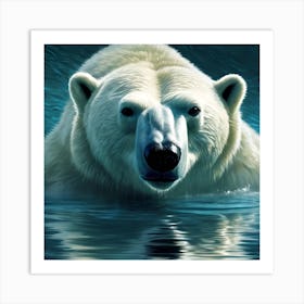 Polar Bear Emerging from the Water Art Print