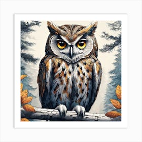 Owl Painting 1 Art Print