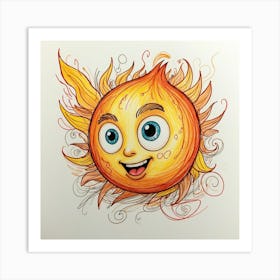 Sun Drawing 3 Art Print