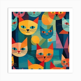 Colorful Cats 1 Art Print