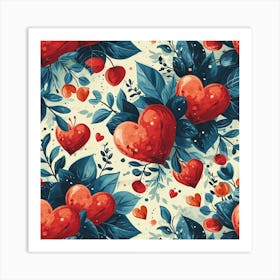 Valentine'S Day Seamless Pattern Art Print