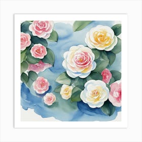 Watercolor Roses Art Print