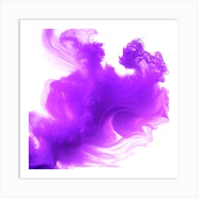 Purple Ink On White Background Art Print