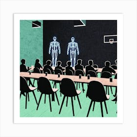 Group Of People At A Table Art Print