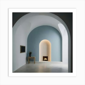 Arched Room With Fireplace Art Print