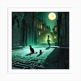 Cat In The Alley Art Print