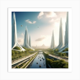 Futuristic City 191 Art Print