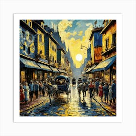 Urban Street Van Gogh Style Wall Art, Print 1 Art Print