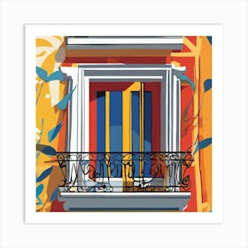 Lisbon Window in Matisse Style 2 Art Print