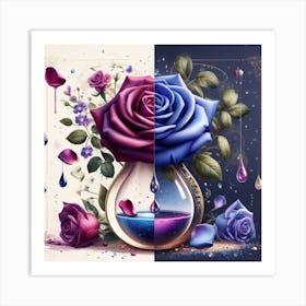 Roses And Water Art Print