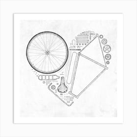 Love Bike Square Art Print