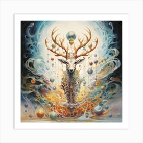 Deer Of The Night Art Print