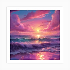 Sunset On The Beach 18 Art Print