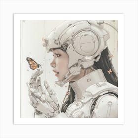 Robot Girl Art Print