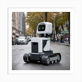 Robot On The Street 49 Art Print