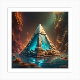 Pyramid In The Water 1 Art Print