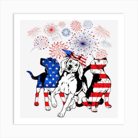 Hot Trend Patriotic Dog Weimaraner Usa American Flag 4th Art Print