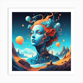 Psychedelic Woman Art Print