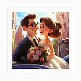 Bride And Groom 1 Art Print