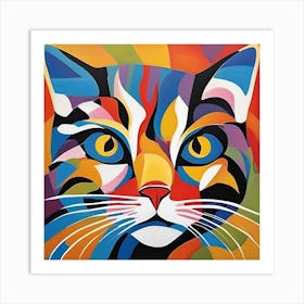 Contemporary Abstract Cat Art Print