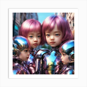 Android Children - Futuristic Fantasy Art Print