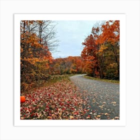 A Crisp American Autumn Scene Unfolds Embodying The Quiet Beauty Of A Fall Nature Trail Transitioni (5) Art Print