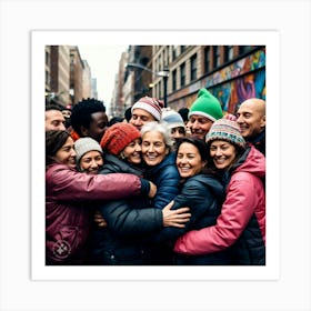 Group Of People Hugging 1 Póster