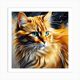 Orange Cat Painting 2 Art Print