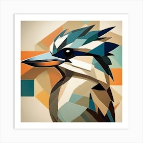 Kookaburra Cubism Style Art Print