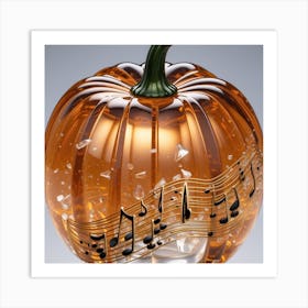 Music Note Pumpkin Art Print