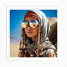 Sandpunk queen in the desert Art Print