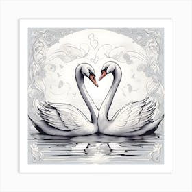 Love Swans 1 Art Print
