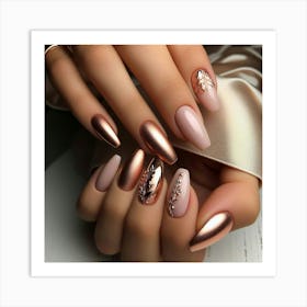 Rose Gold Nails Art Print