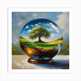 Tree In A Glass Ball Art Print