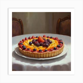 Circular French Fruit Tart Kitchen Art Poster