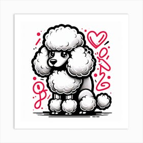 English groomed Poodle 4 Art Print