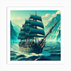 Ship In The Sea 1 Art Print