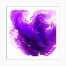 Purple Smoke On White Background Art Print