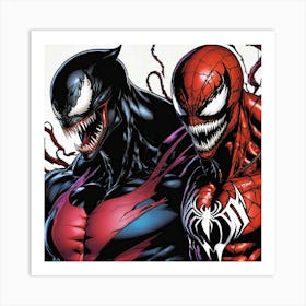 Venom/carnage And Spiderman Art Print
