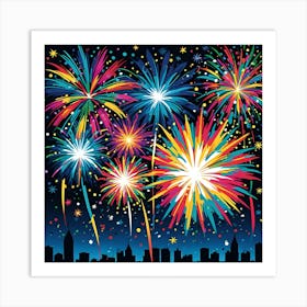 FIREWORKS CELEBRATION Art Print