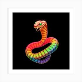 Rainbow Cobra Art Print