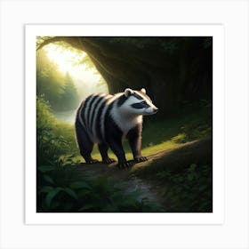 Badger's Waterside Realm Art Print