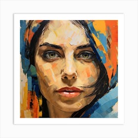 Woman With A Scarf Art Print