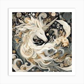 Nordic Unicorn Art Print
