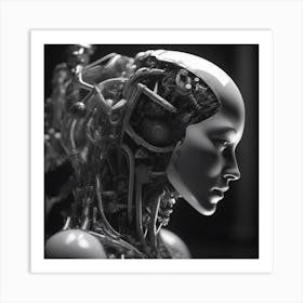 3d Rendering Of A Female Robot 8 Art Print